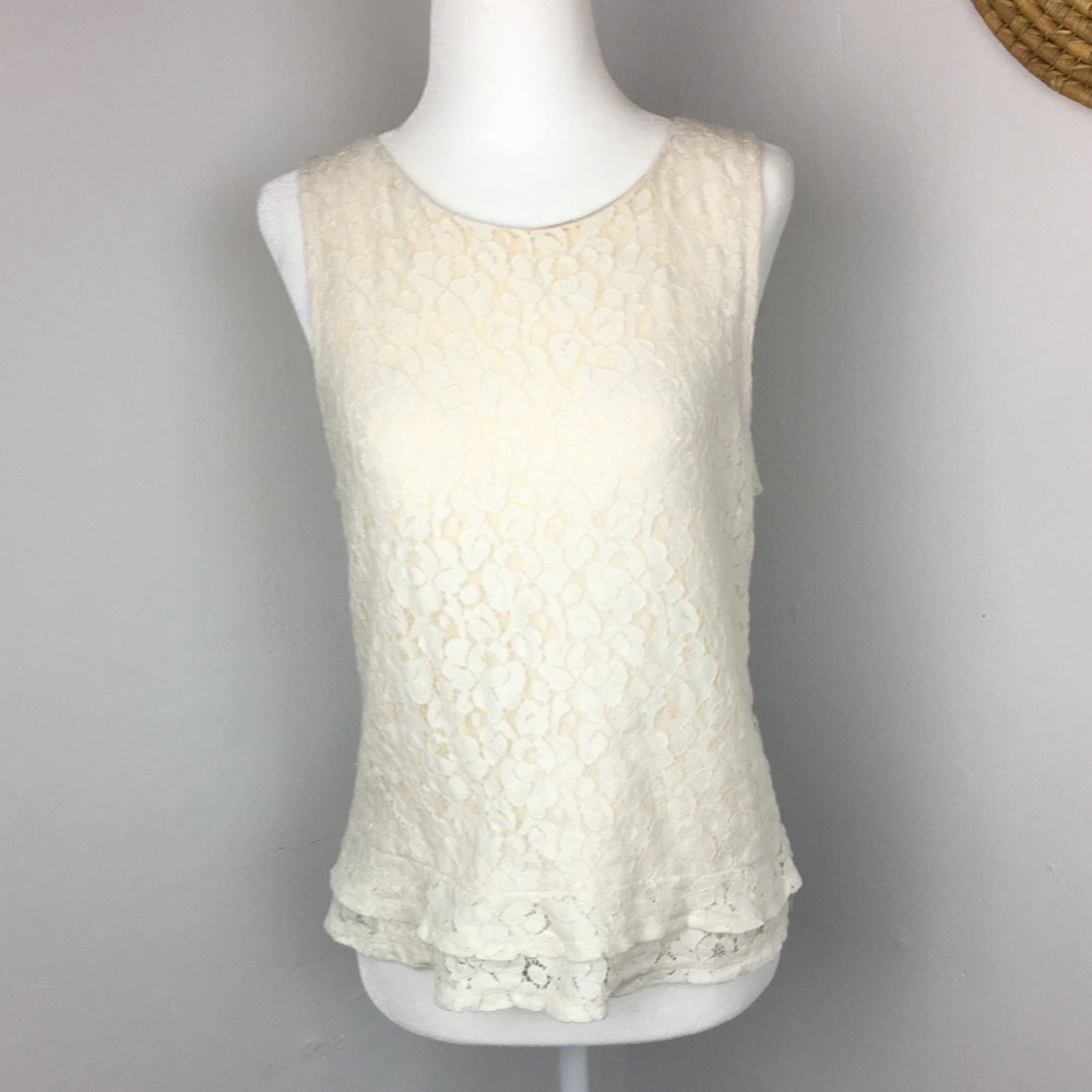 Banana Republic cream Lace top